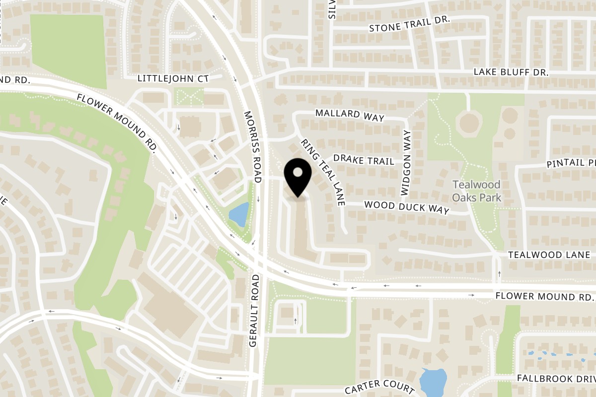 Map showing the location of Rock Pepper Fire on 1050 Flower Mound Rd #280 in Flower Mound
